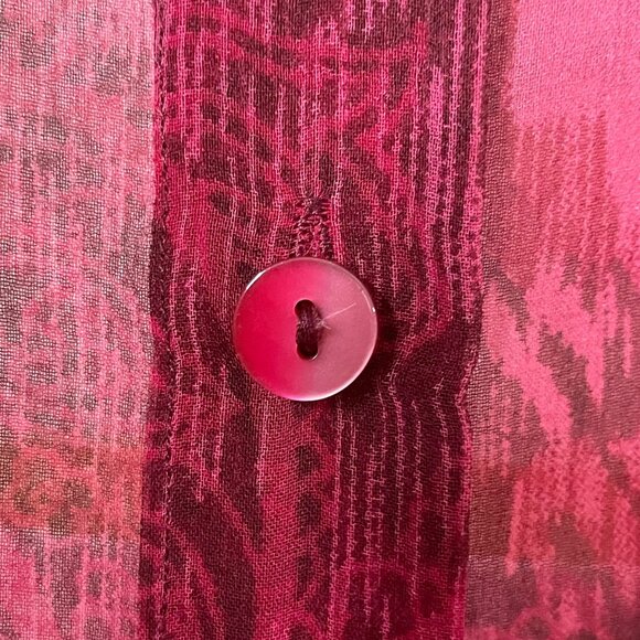 Vintage Vision Fuchsia Pink Silk Blouse Button Up Short Sleeve Women’s Size 1X - Picture 6 of 8